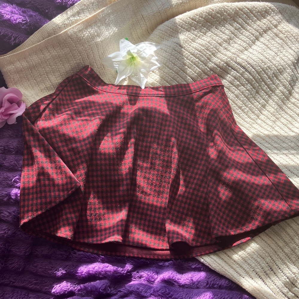 Grunge Red Plaid Women's Skirt